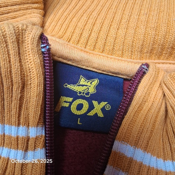 Fox Amsterdam Full Zip Sweatshirt Womens Size Large Red and Yellow - Picture 3 of 9
